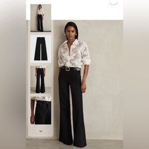 Reiss Midnight Black Wide Leg Jeans